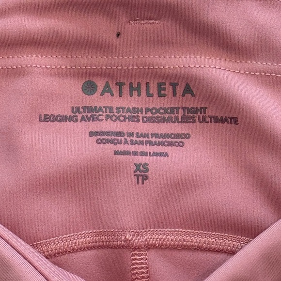 Athleta Elation Train 7/8 Tigh Size XS/T Baby Pink - Picture 2 of 5